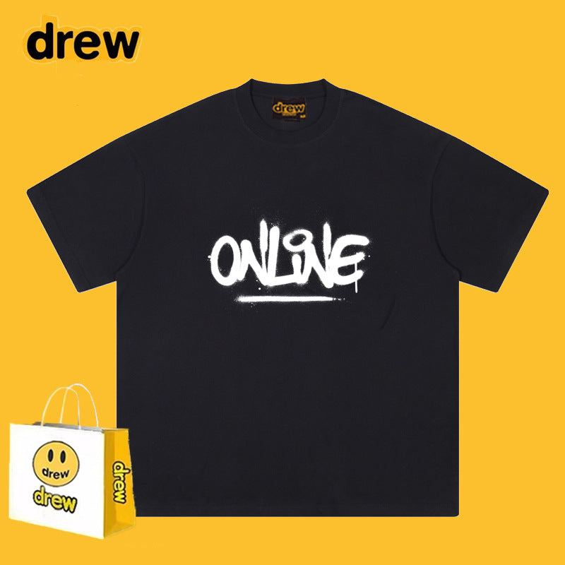 Drew T-shirts Cotton Short Sleeve Fashion Brand Printing