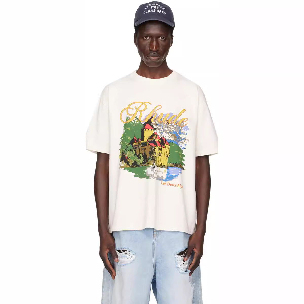 Rhude T-shirt Ski Theme Letter Print Short Sleeve T-shirt