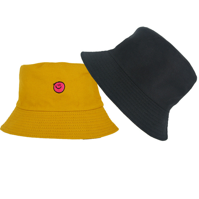 Drew House Justin Bieber Hat Bucket Hat Fishing Cap Cotton Print Fisherman Hat Smiling Face Bucket Hat Female Summer Outdoor Sun Hat