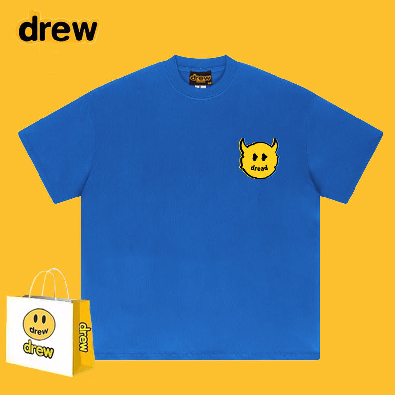 Drew T-shirts Short Sleeve Cola Loose round Neck