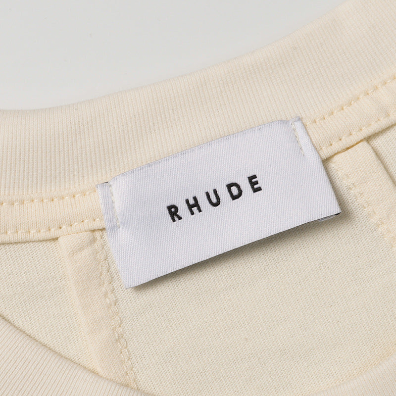 Rhude T-shirt Parrot Wheat Ear Letter Print Short Sleeve T-shirt