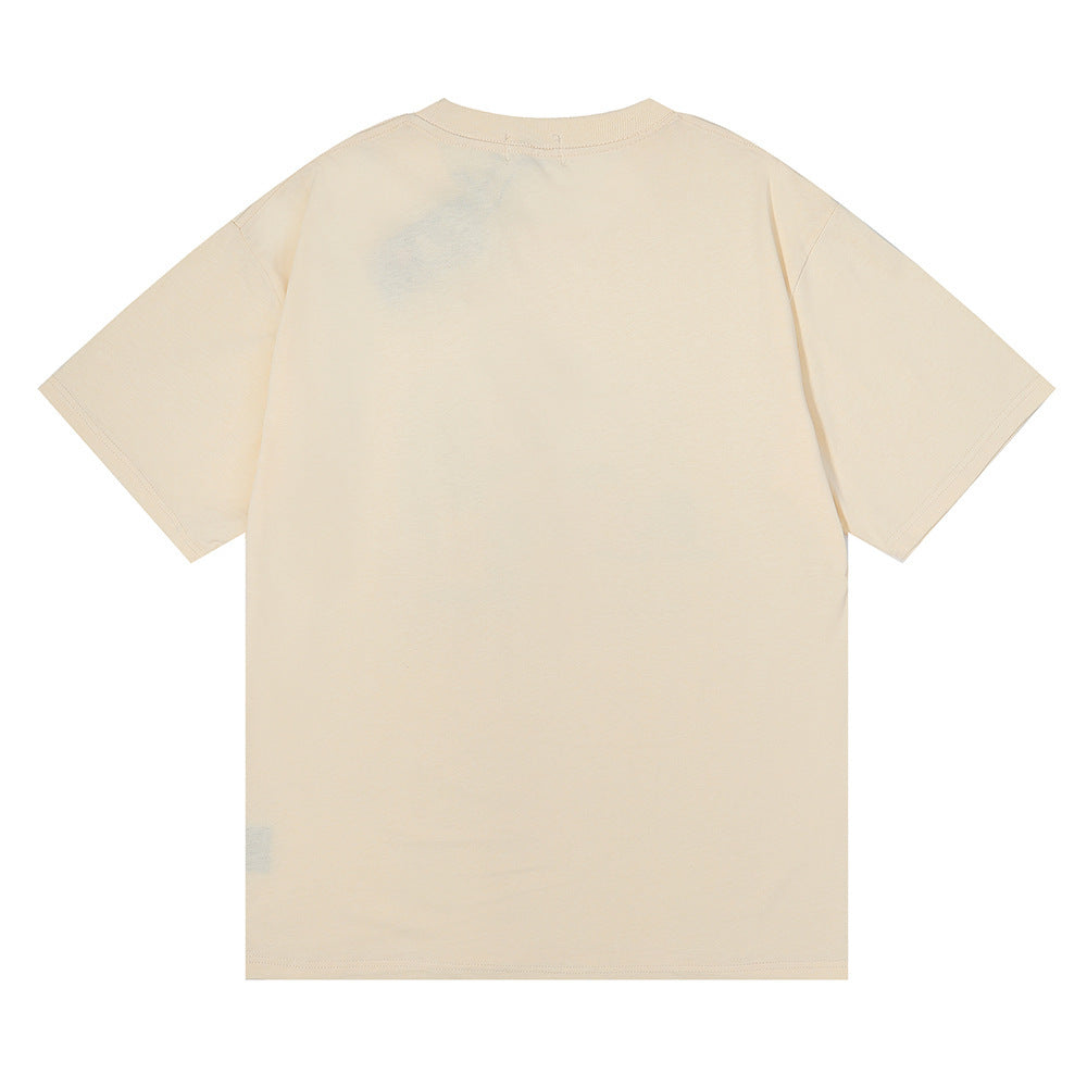 Rhude T-shirt Micro Label Letter F1 Racing Printed Short Sleeve T-shirt Loose Half Sleeve Shirt