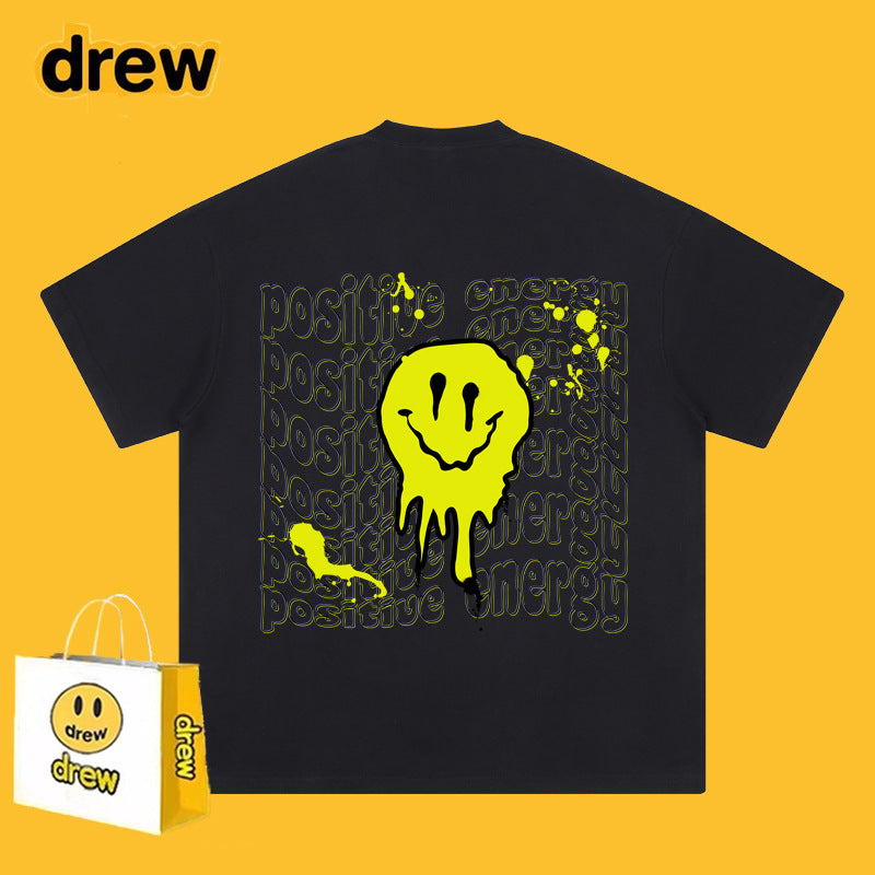 Drew T-shirts Short-Sleeved Clothes T-shirt Smiley Face Graffiti