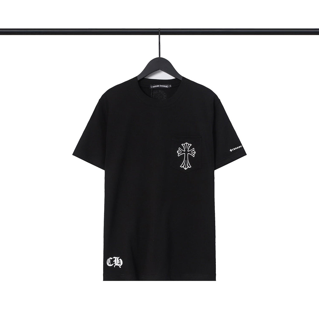 Chrome Heart T Shirts Sanskrit Color Printing Loose Casual Crew Neck Short Sleeve T-Shirt