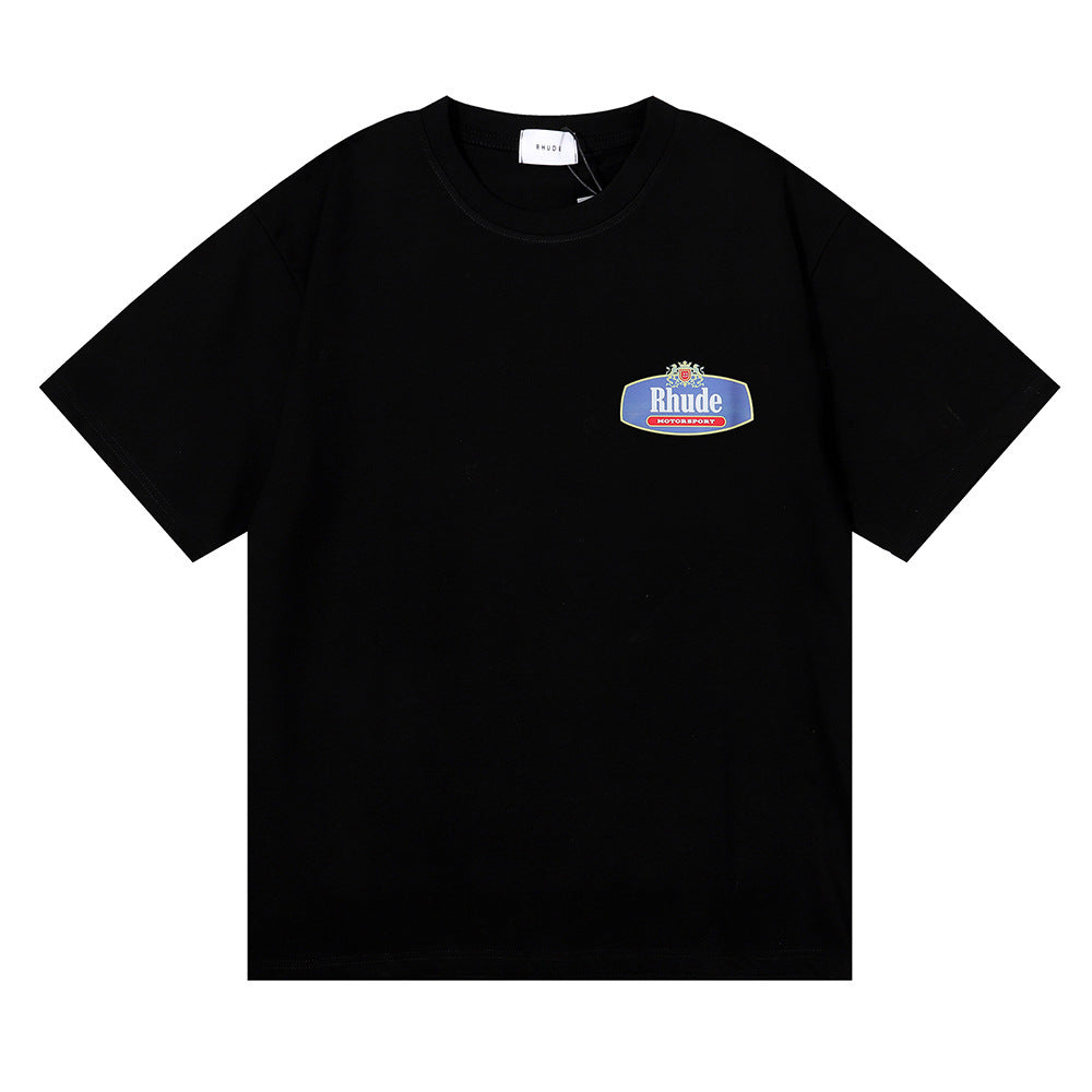 Rhude T-shirt Micro Logo Letter Badge Printed Short Sleeve T-shirt