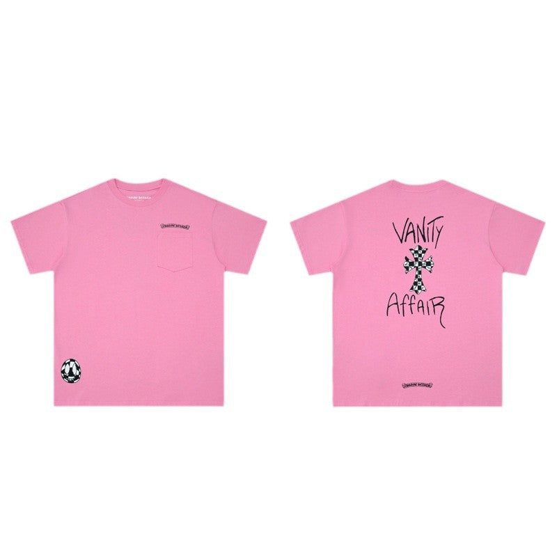 Chrome Heart T Shirts Graffiti Cross Sanskrit Short Sleeve T-Shirt