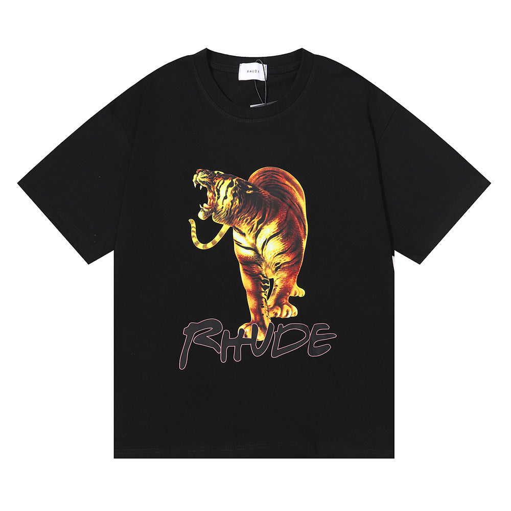 Rhude T-shirt Los Angeles, Tiger high definition print short sleeve T-shirt
