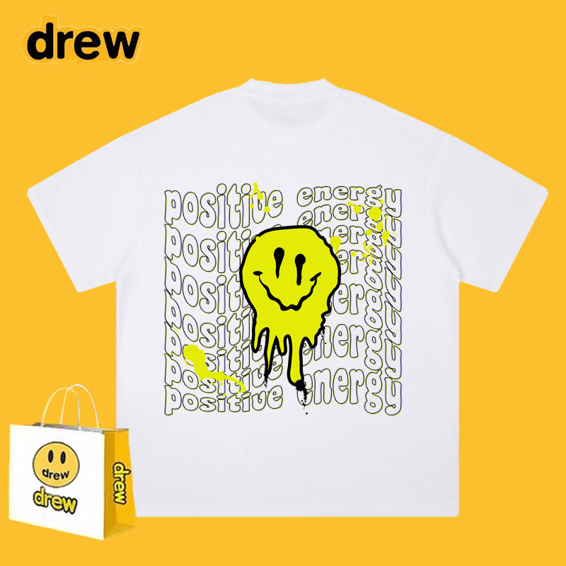 Drew T-shirts Short-Sleeved Clothes T-shirt Smiley Face Graffiti