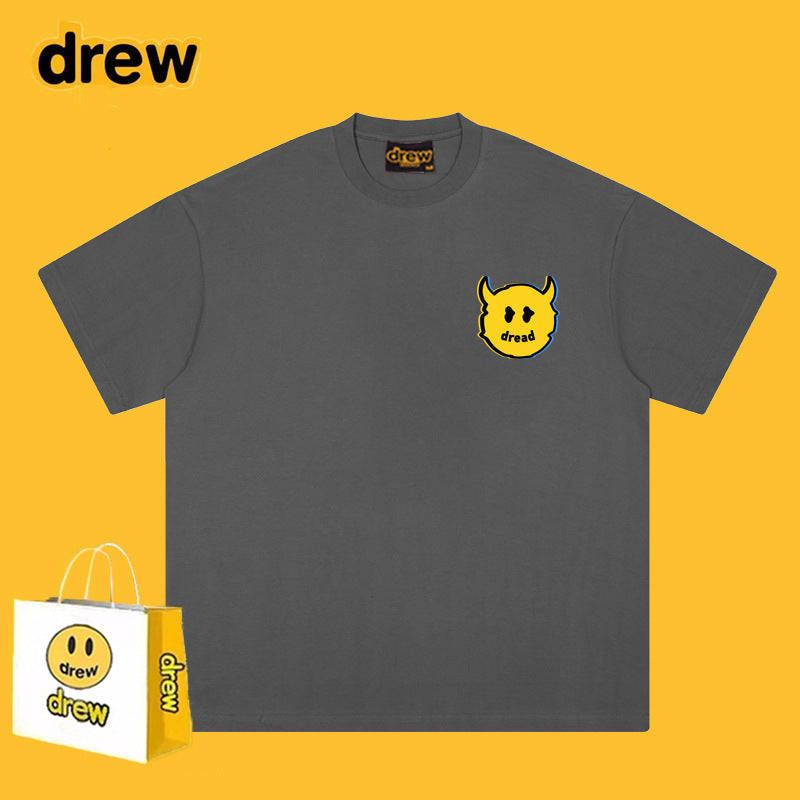 Drew T-shirts Short Sleeve Cola Loose round Neck