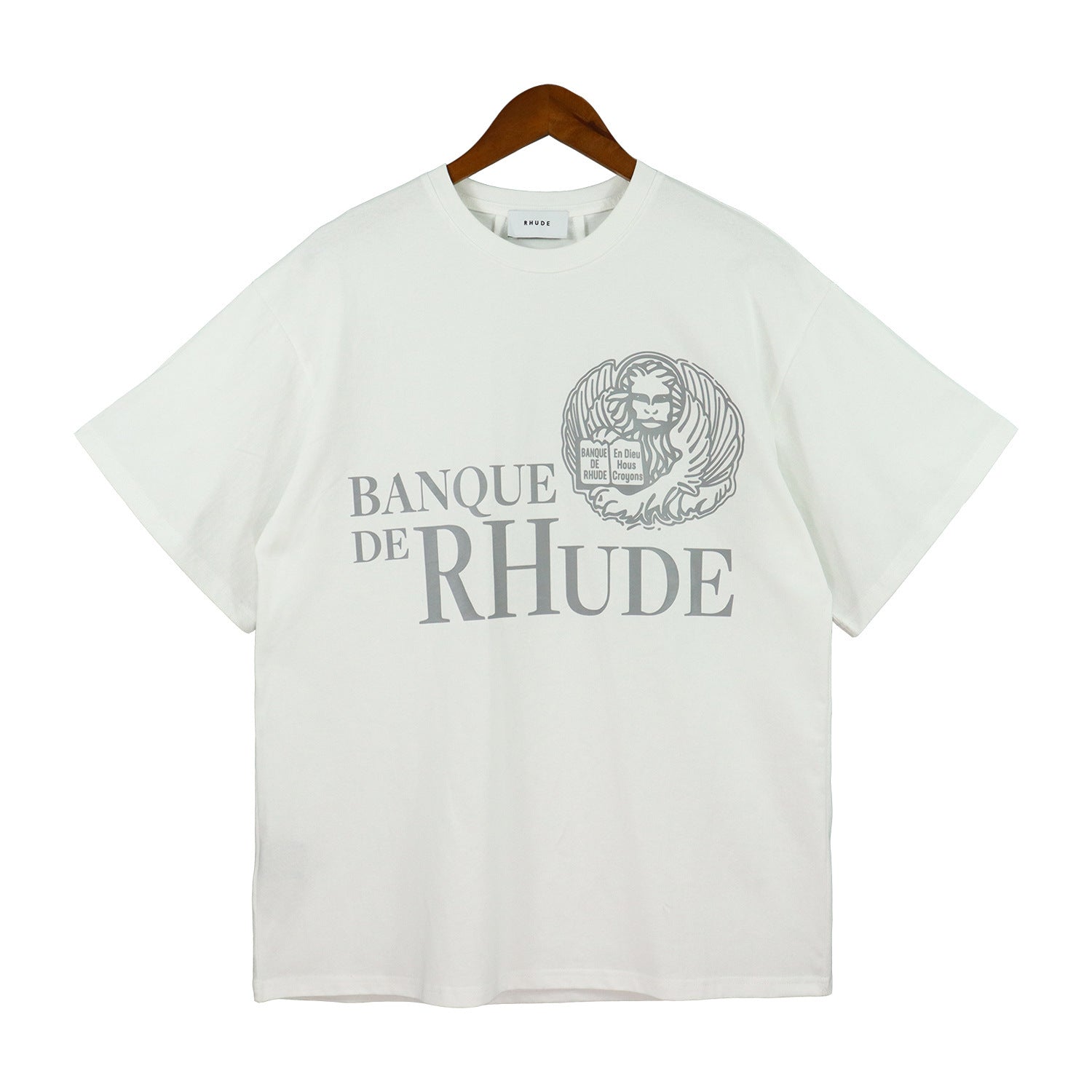Rhude T-shirt Micro Label Letter Logo Line Pattern Short Sleeve T-shirt Loose