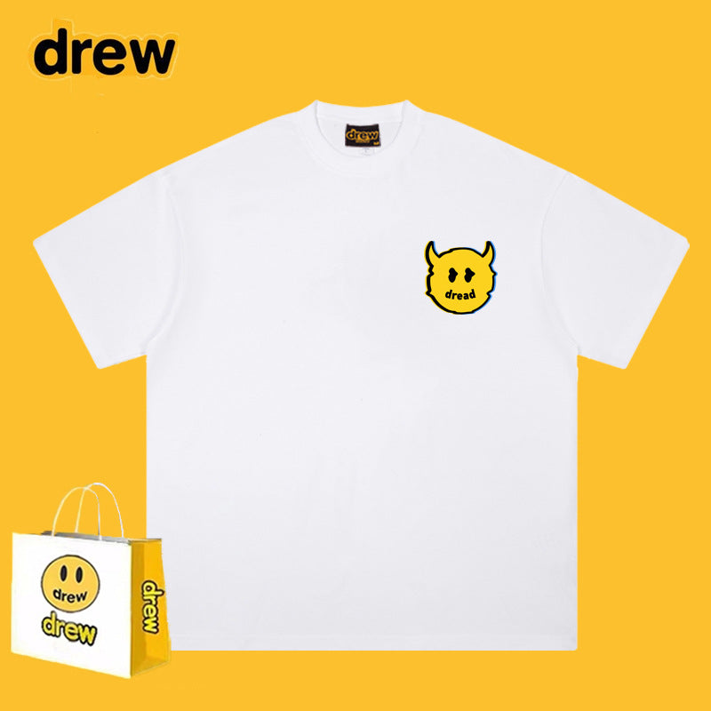 Drew T-shirts Short Sleeve Cola Loose round Neck