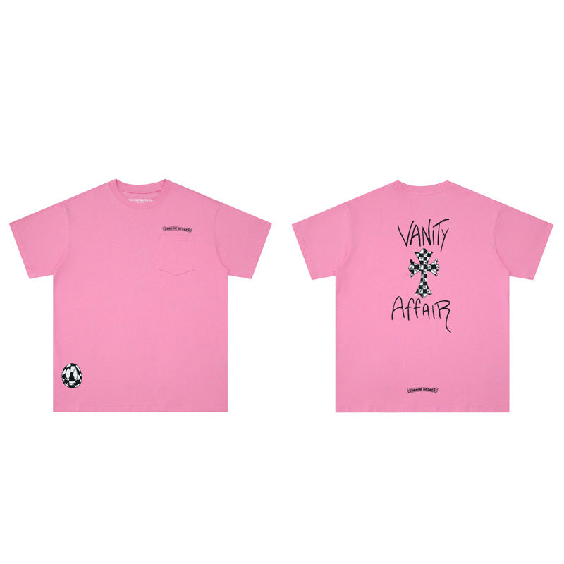 Chrome Heart T Shirts Graffiti Cross Sanskrit Short Sleeve T-Shirt