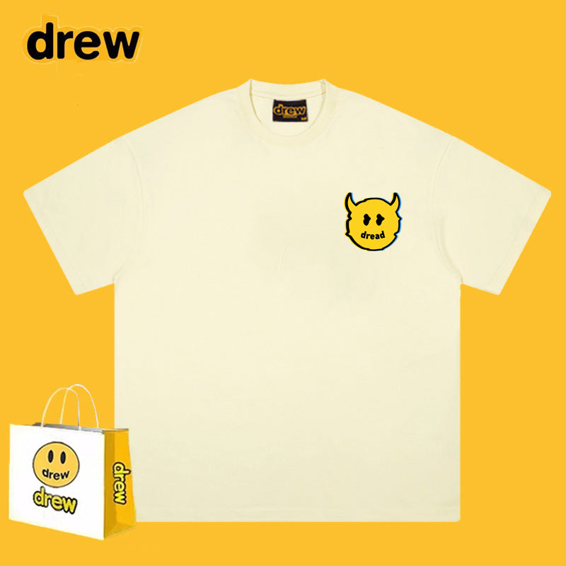 Drew T-shirts Short Sleeve Cola Loose round Neck