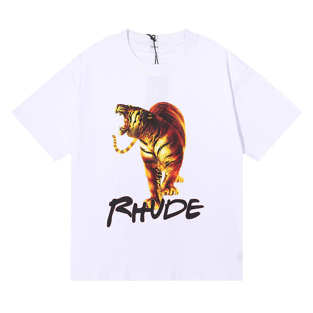 Rhude T-shirt Los Angeles, Tiger high definition print short sleeve T-shirt