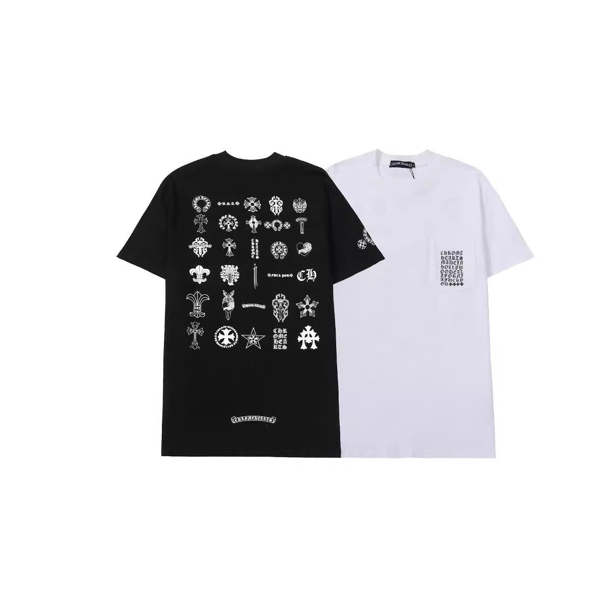 Chrome Heart T Shirts T-Shirts Trendy logo print crew neck short sleeves