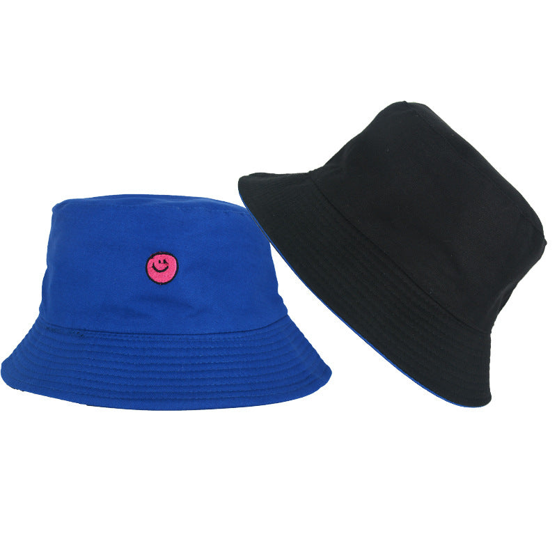 Drew House Justin Bieber Hat Bucket Hat Fishing Cap Cotton Print Fisherman Hat Smiling Face Bucket Hat Female Summer Outdoor Sun Hat