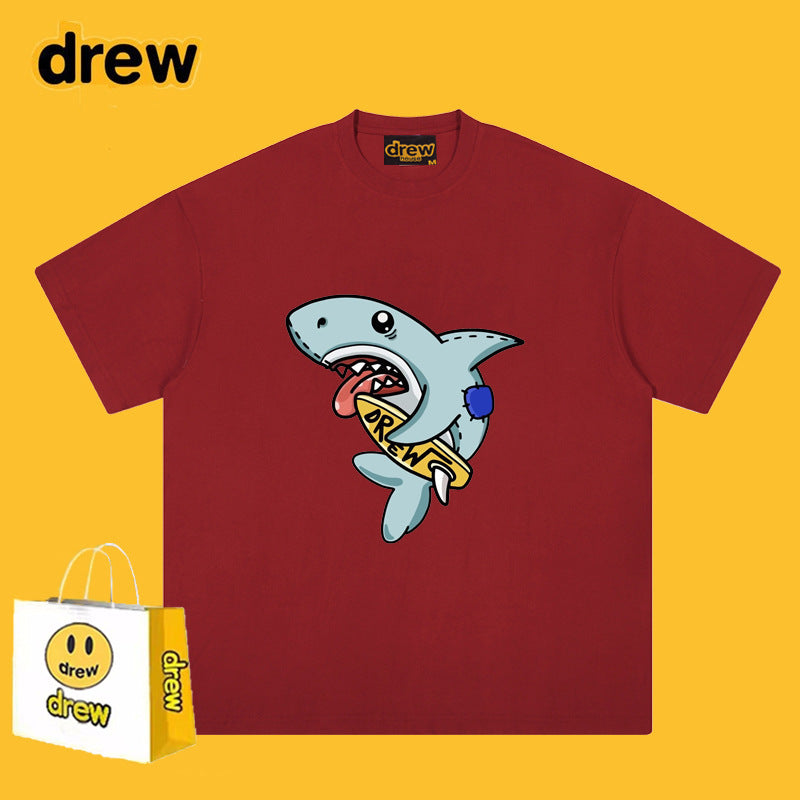 Drew T-shirts T-shirt Cotton Short Sleeve Male Shark