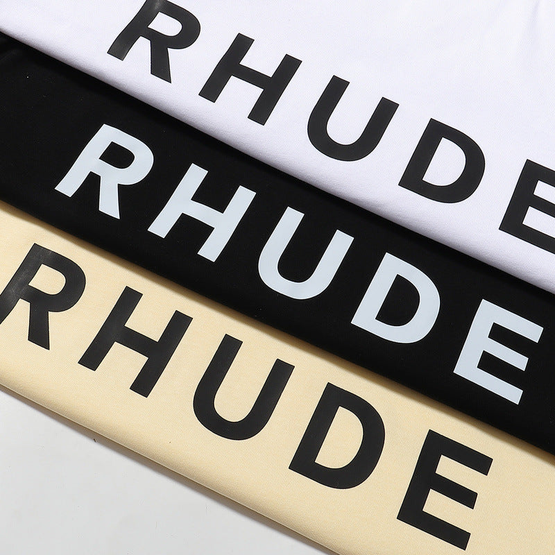 Rhude T-shirt Letter Logo Printed Short Sleeve T-shirt