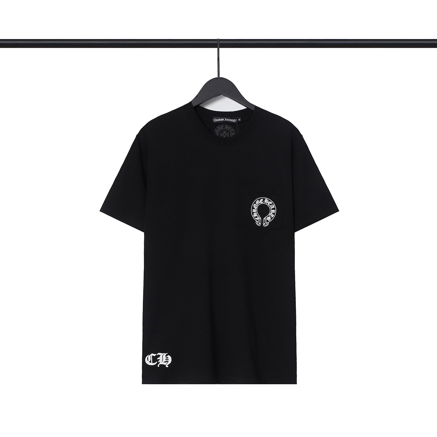 Chrome Heart T Shirts Croix Cross Leather Printed Short Sleeve T-Shirt