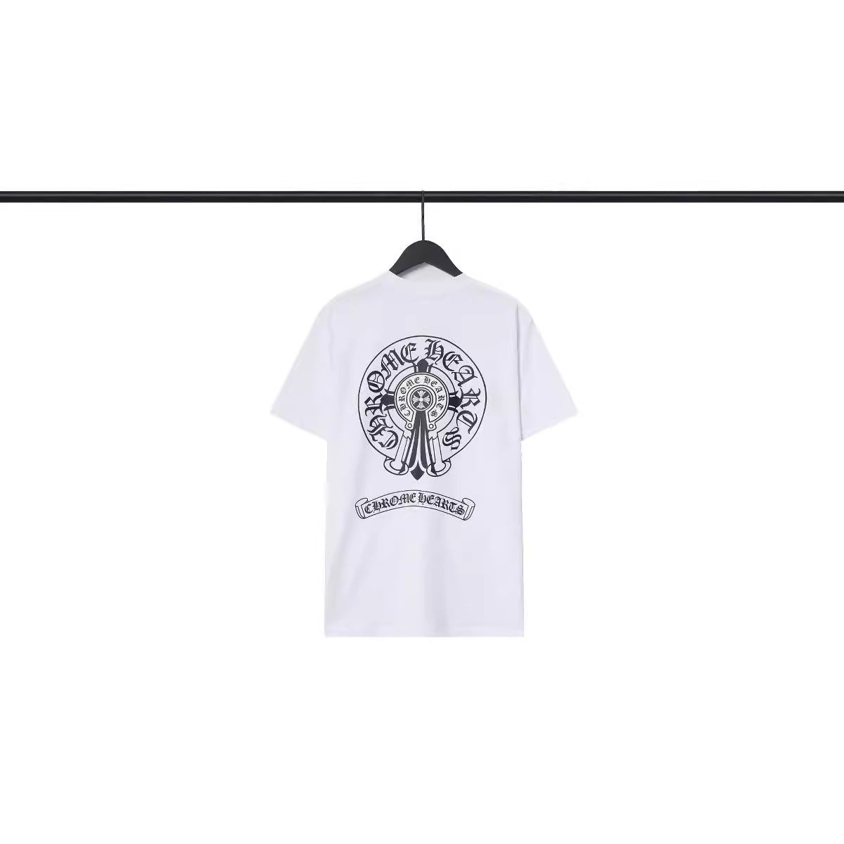Chrome Heart T Shirts Croix Cross Color Leather Printed Short Sleeve T-Shirt