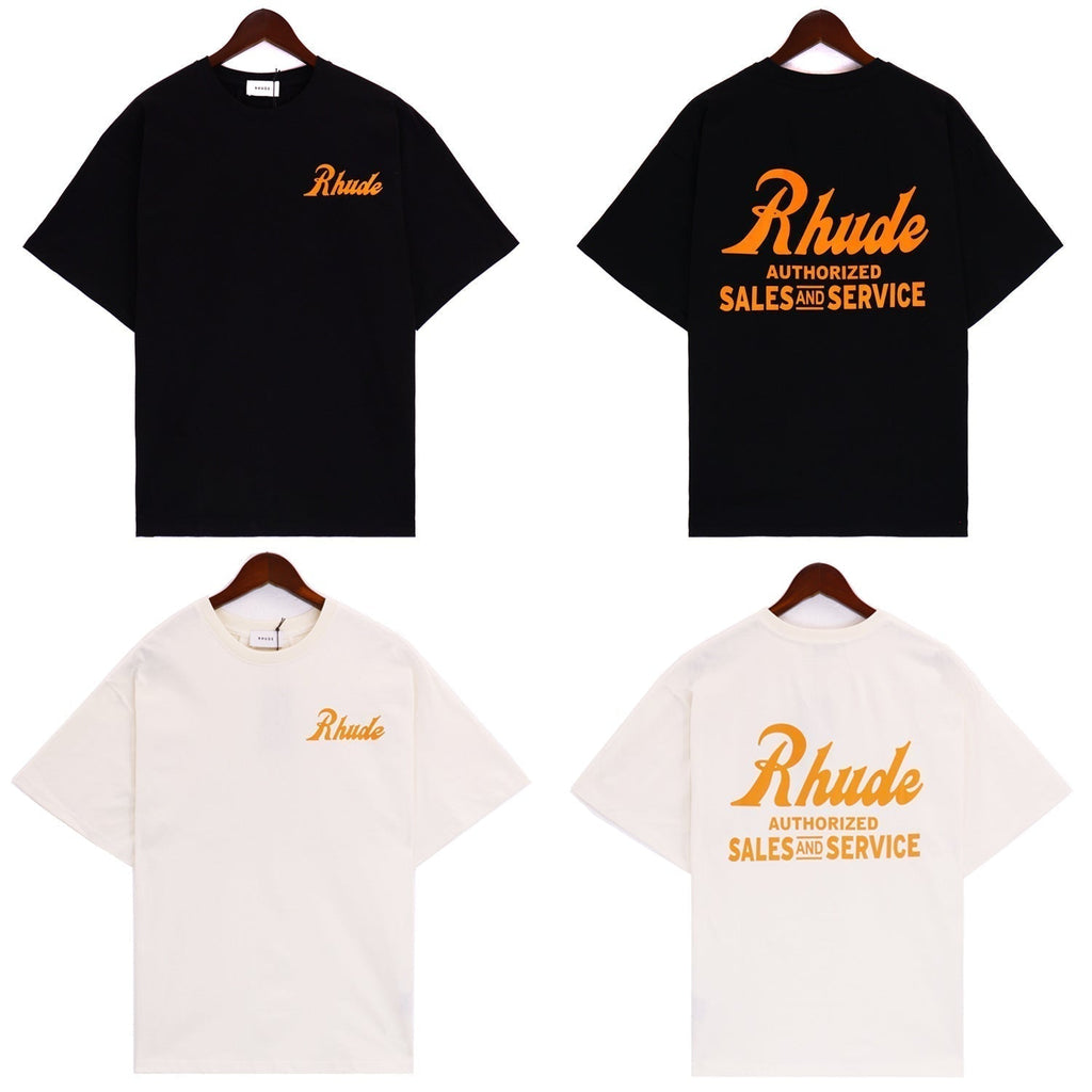 Rhude T-shirt Label Wings Alphabet Earth Print Short Sleeve T-shirt