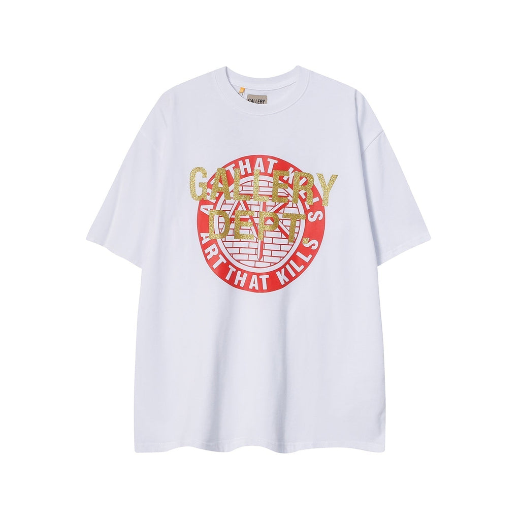 Gallery Dept T Shirts Men's Vintage Los Angeles Short-Sleeved T-shirt Gallery Dept Printed Loose