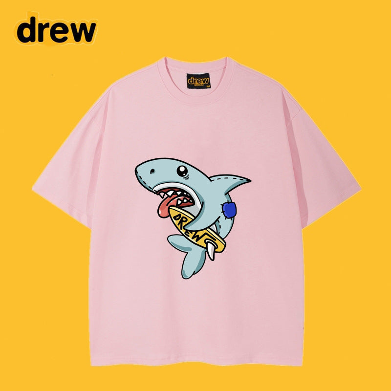 Drew T-shirts T-shirt Cotton Short Sleeve Male Shark