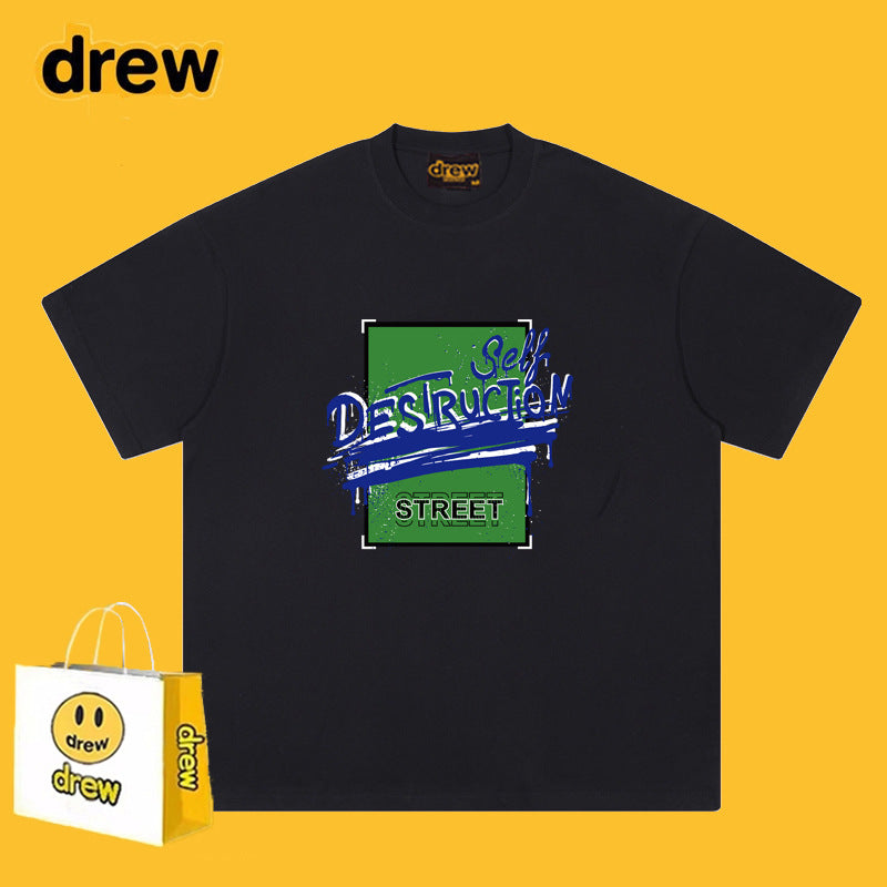Drew T-shirts Short Sleeve T-shirt Smiley Face Short Sleeve