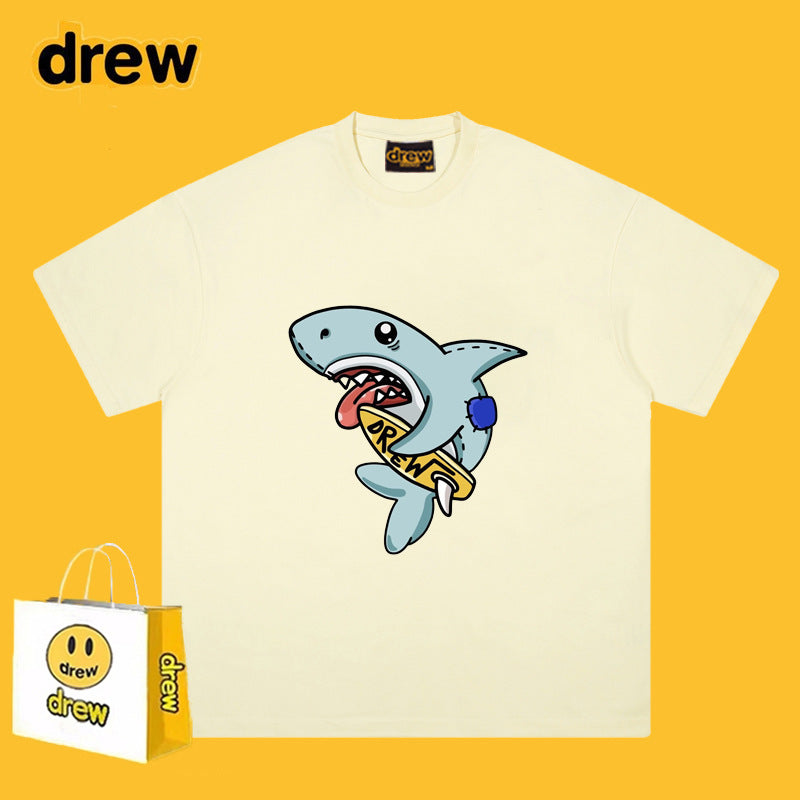 Drew T-shirts T-shirt Cotton Short Sleeve Male Shark
