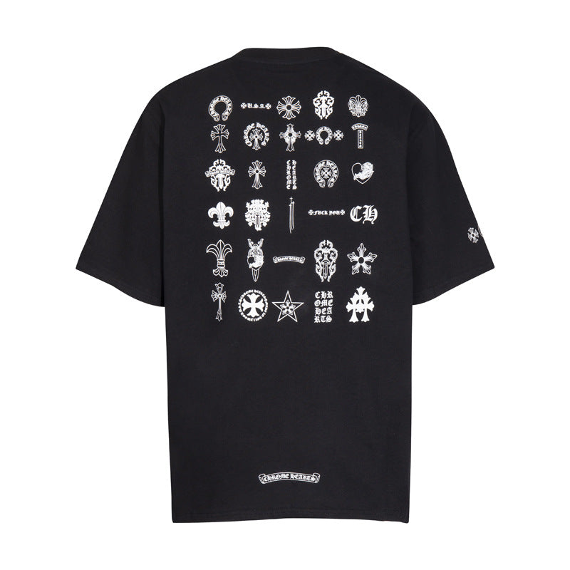 Chrome Heart T Shirts T-shirt logo print cotton round neck short sleeve