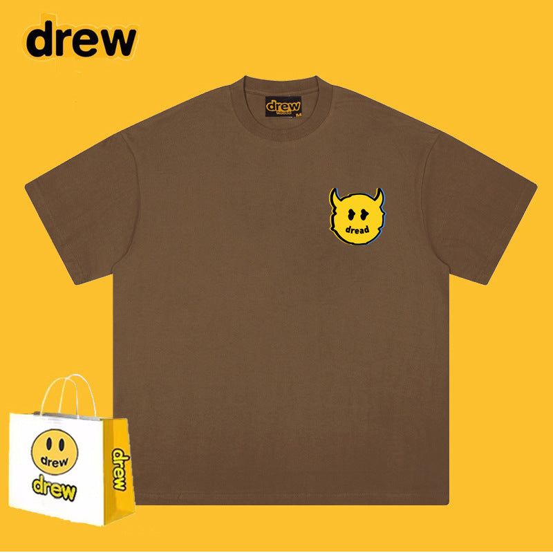 Drew T-shirts Short Sleeve Cola Loose round Neck