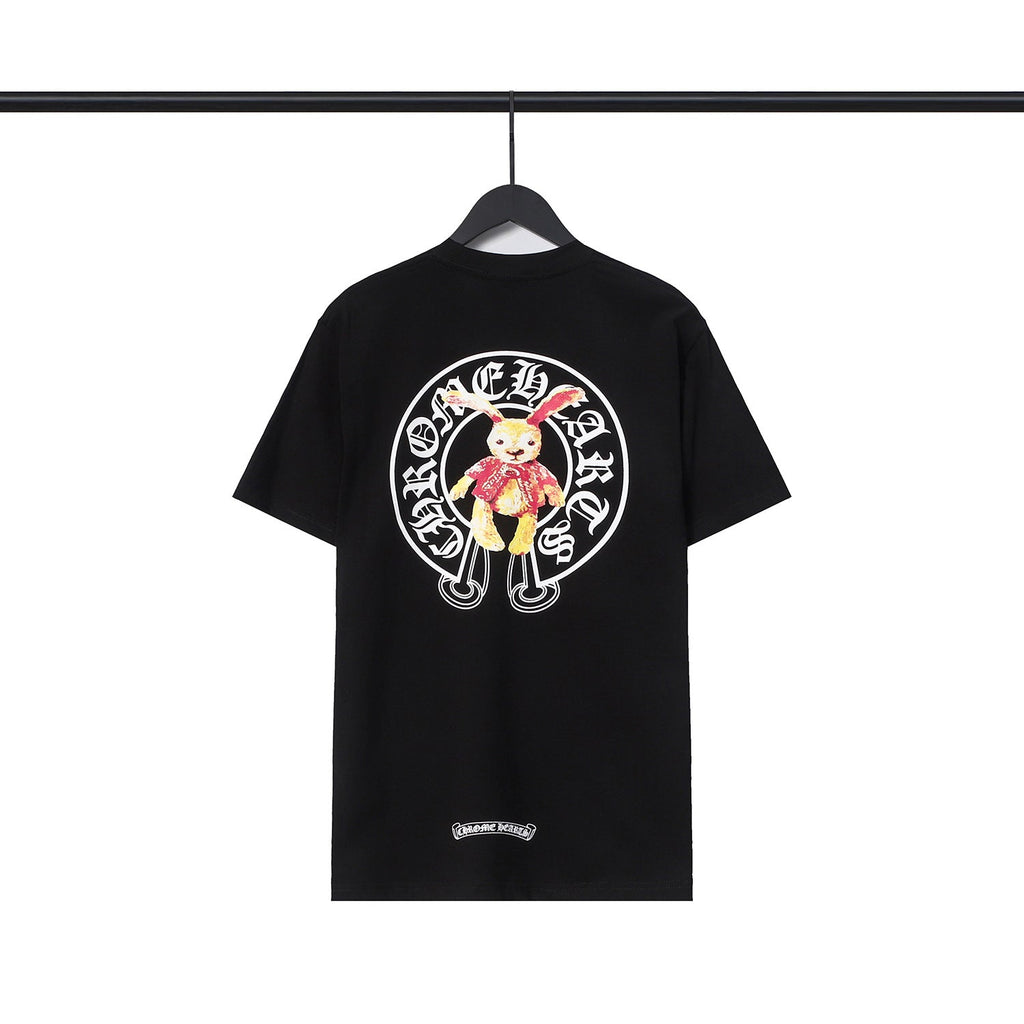 Chrome Heart T Shirts Croix Cross Leather Printed Short Sleeve T-Shirt