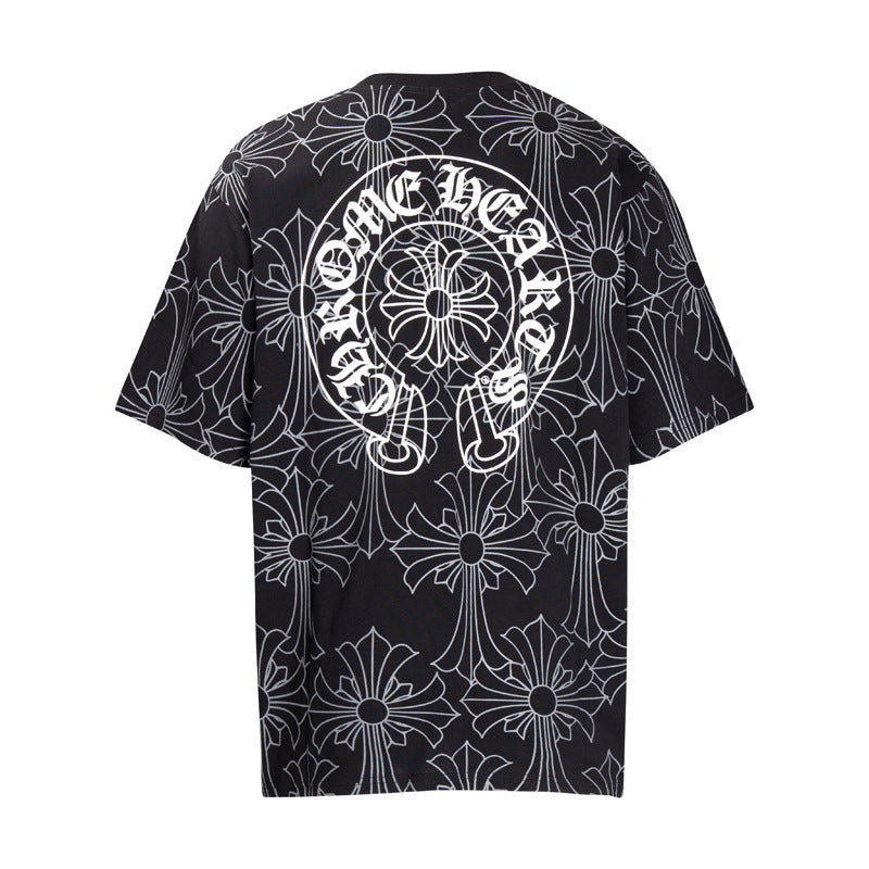 Chrome Heart T Shirts Croatian Horseshoe Full Cross Sanskrit Short Sleeve