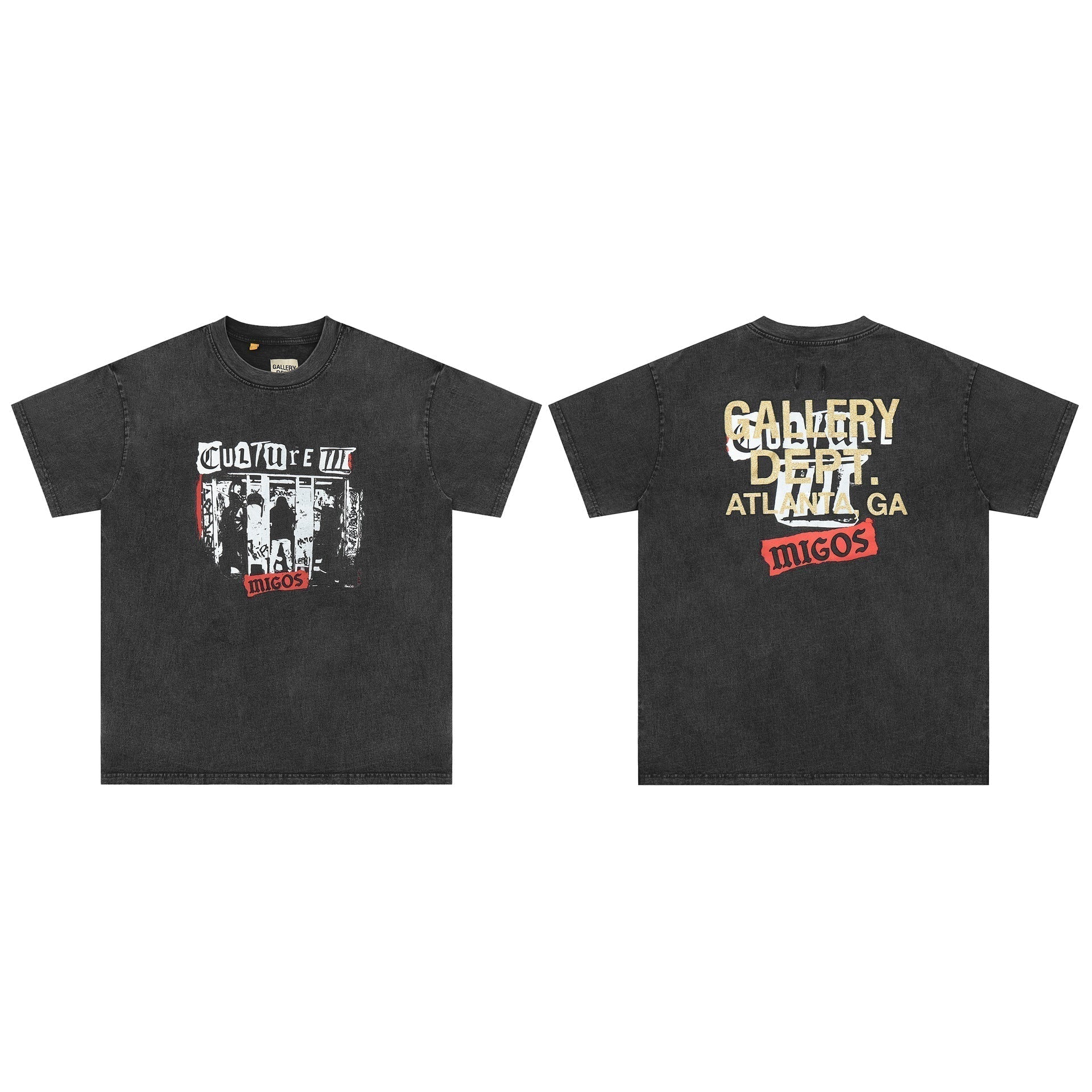 Gallery Dept T Shirts Fashion Short Sleeve Gallery Dept Washed Old High Street T-shirt BF Loose