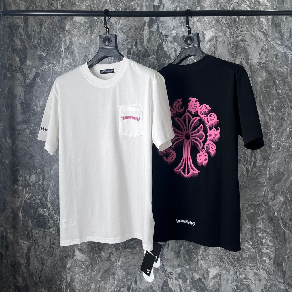 Chrome Heart T Shirts Cross Printed Cotton Casual T-Shirt Couple Short Sleeve
