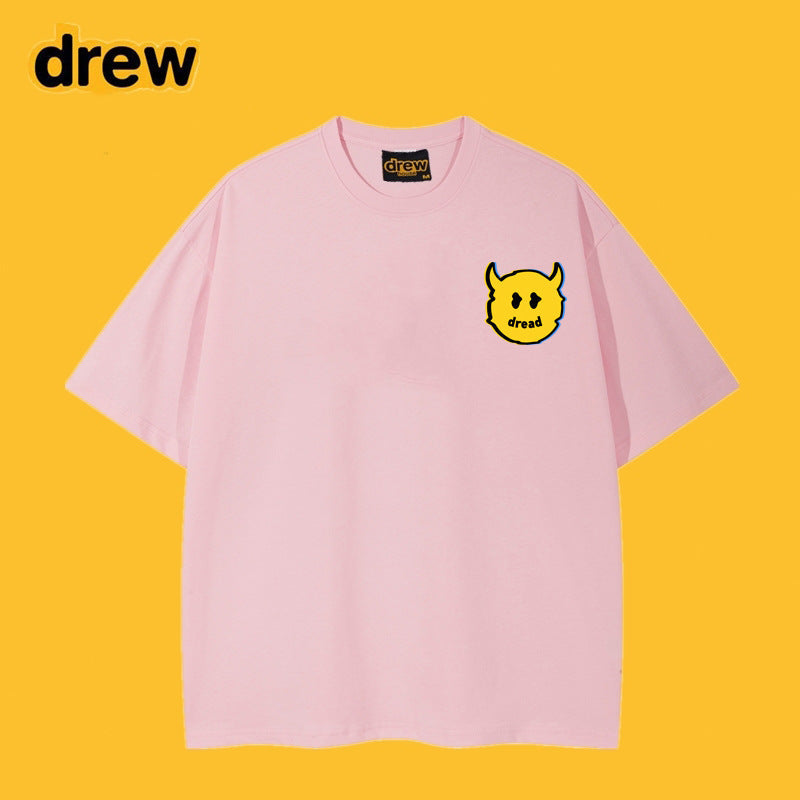 Drew T-shirts Short Sleeve Cola Loose round Neck
