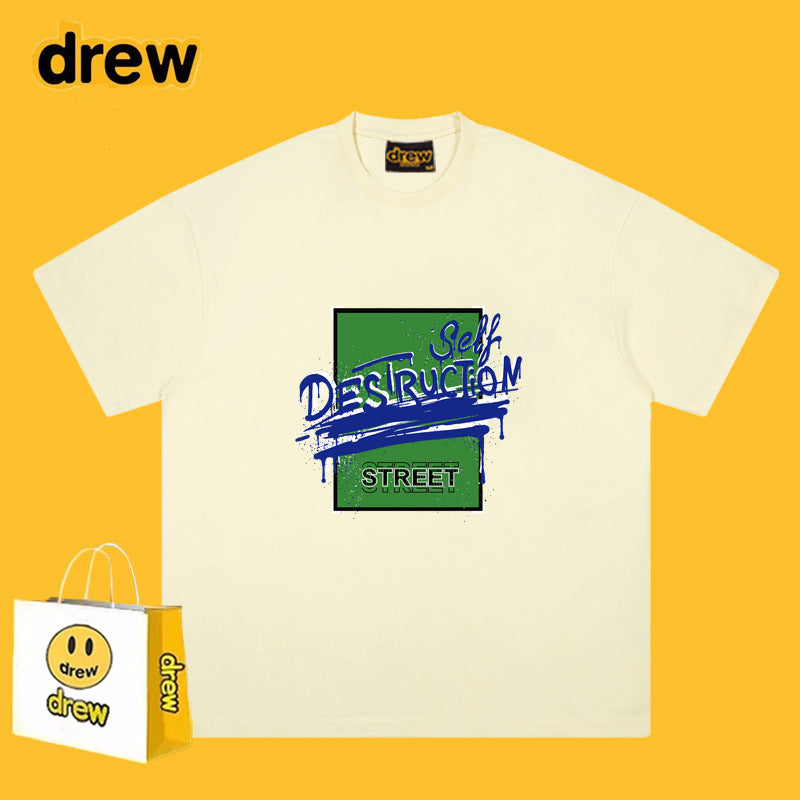 Drew T-shirts Short Sleeve T-shirt Smiley Face Short Sleeve