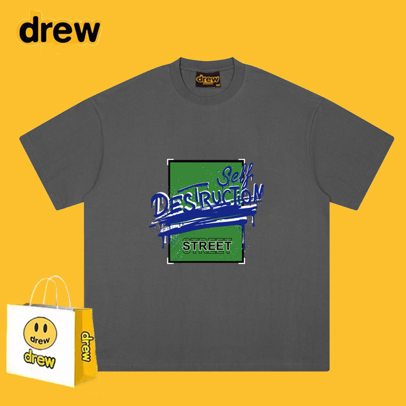 Drew T-shirts Short Sleeve T-shirt Smiley Face Short Sleeve