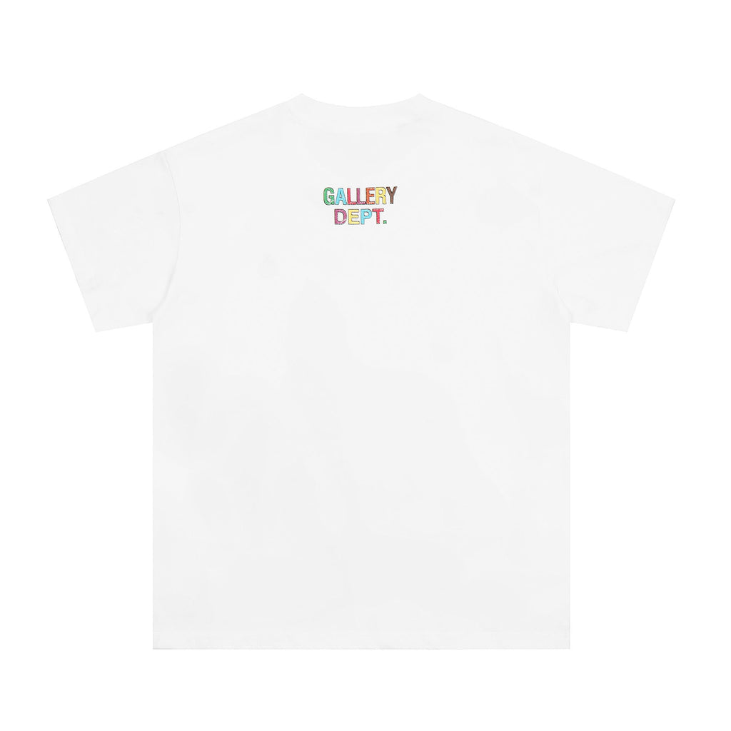 Gallery Dept T Shirts Crayon Hand-Painted Printed Short Sleeve Loose Men and Women