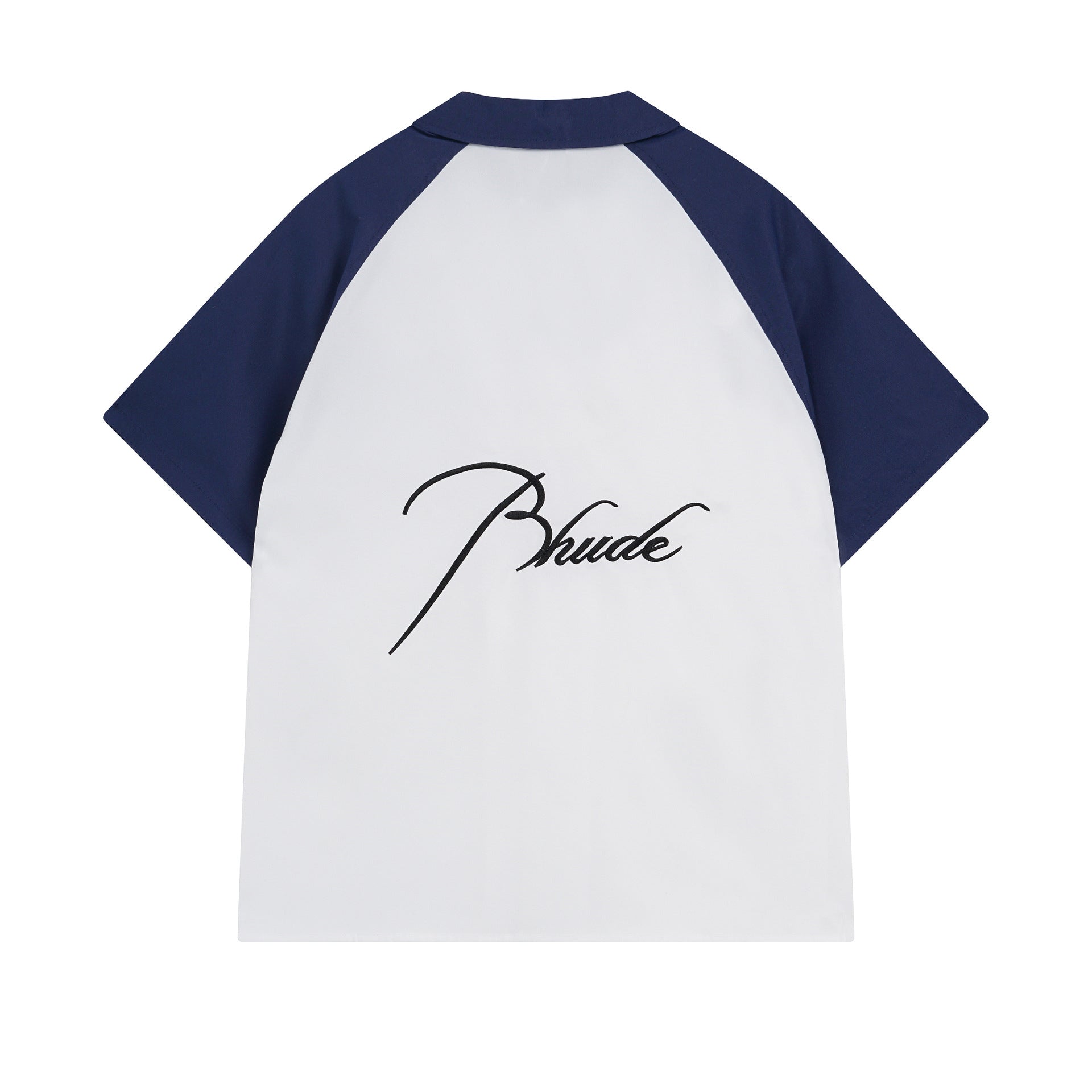 Rhude T-shirt Pocket Letter Embroidery Color Matching Short Sleeve Shirt