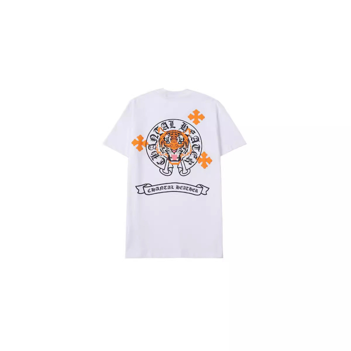 Chrome Heart T Shirts Color Scroll Tiger Head Pattern Short Sleeve T-Shirt