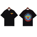 Rhude T-shirt Label Wings Alphabet Earth Print Short Sleeve T-shirt