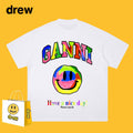 Drew T-shirts Graffiti Smiley Face Short Sleeve Loose Men