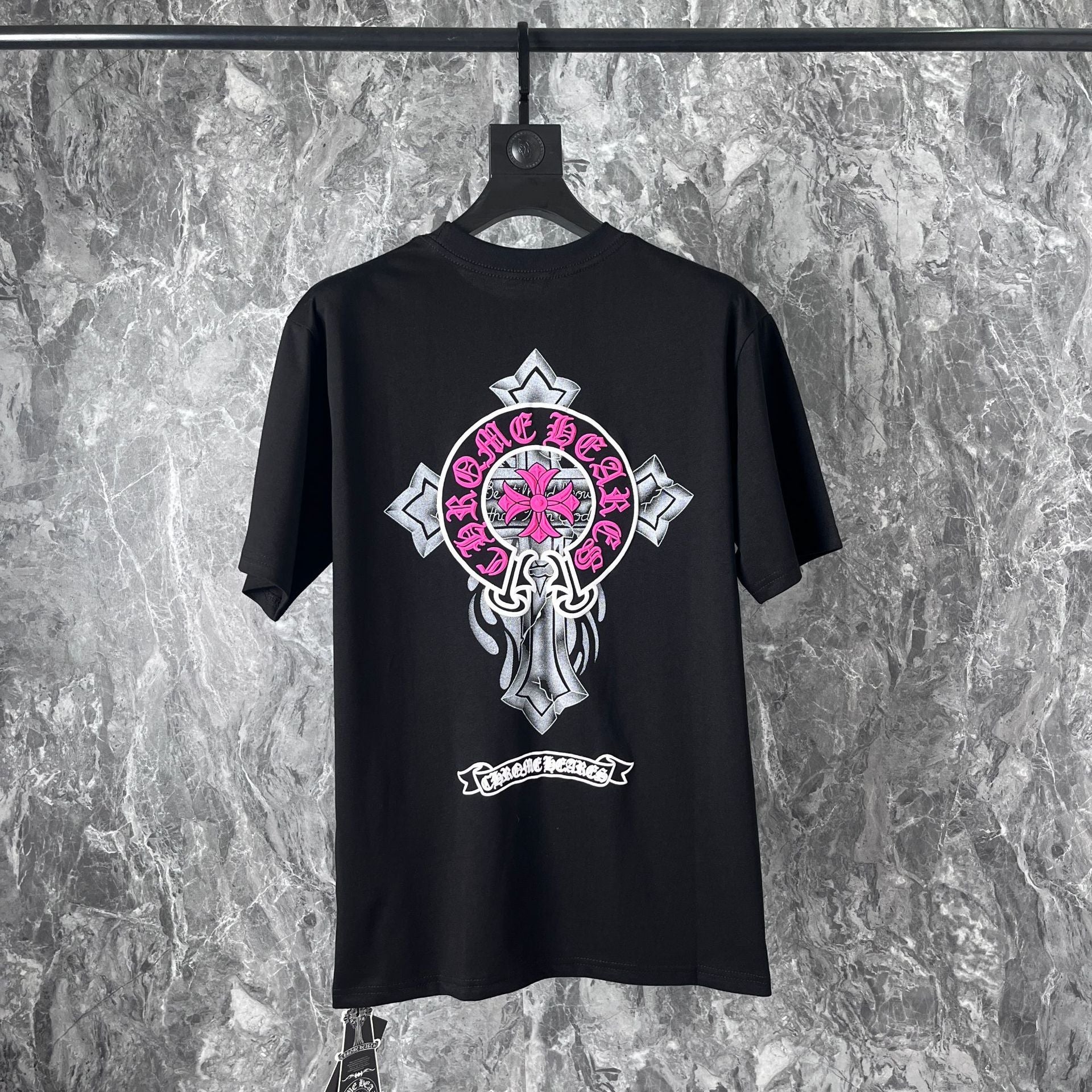 Chrome Heart T Shirts Cross Horseshoe Printed Cotton Loose Casual T-Shirt