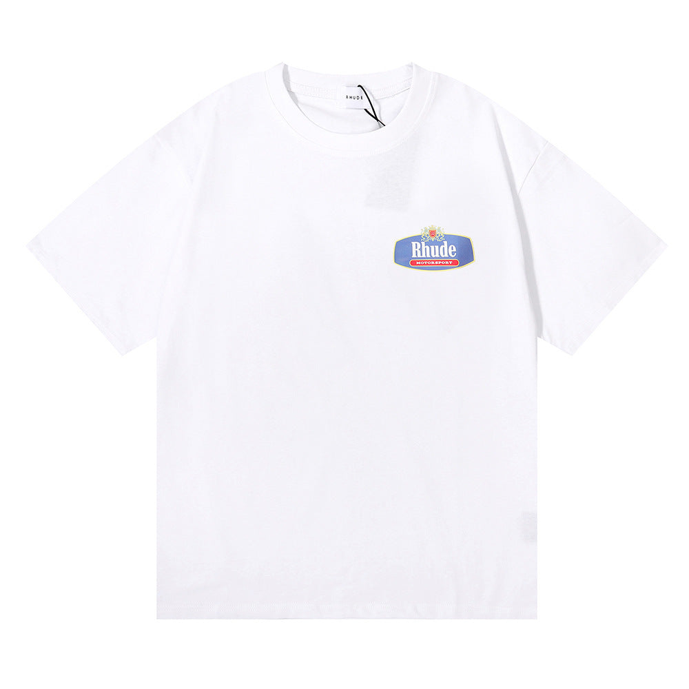 Rhude T-shirt Micro Logo Letter Badge Printed Short Sleeve T-shirt