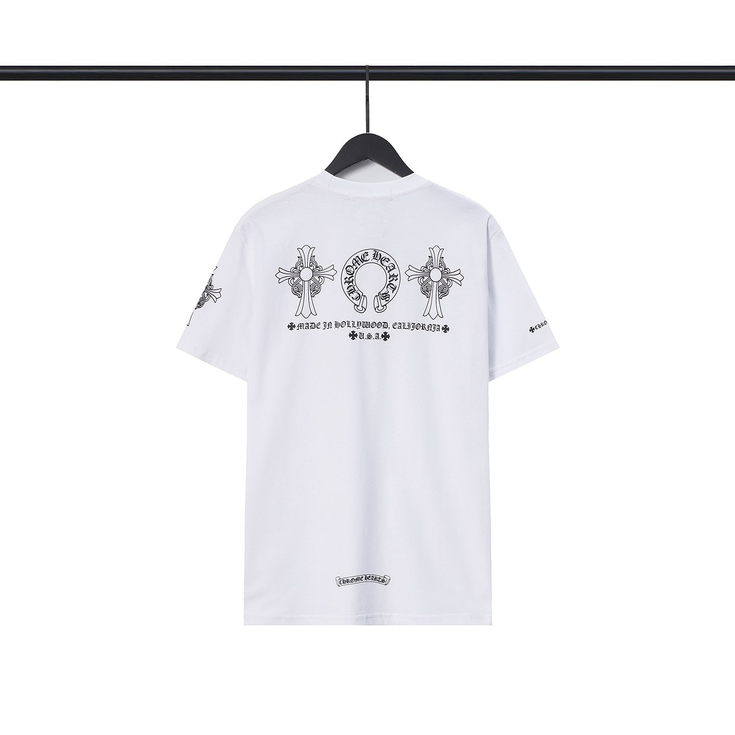 Chrome Heart T Shirts Chrome Hearts Cross Sanskrit Print Short Sleeve Crew Neck T-Shirt