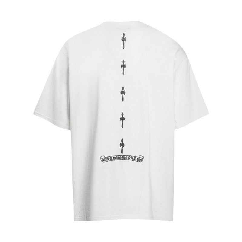 Chrome Heart T Shirts Cross Color Printed Short Sleeve T-Shirt