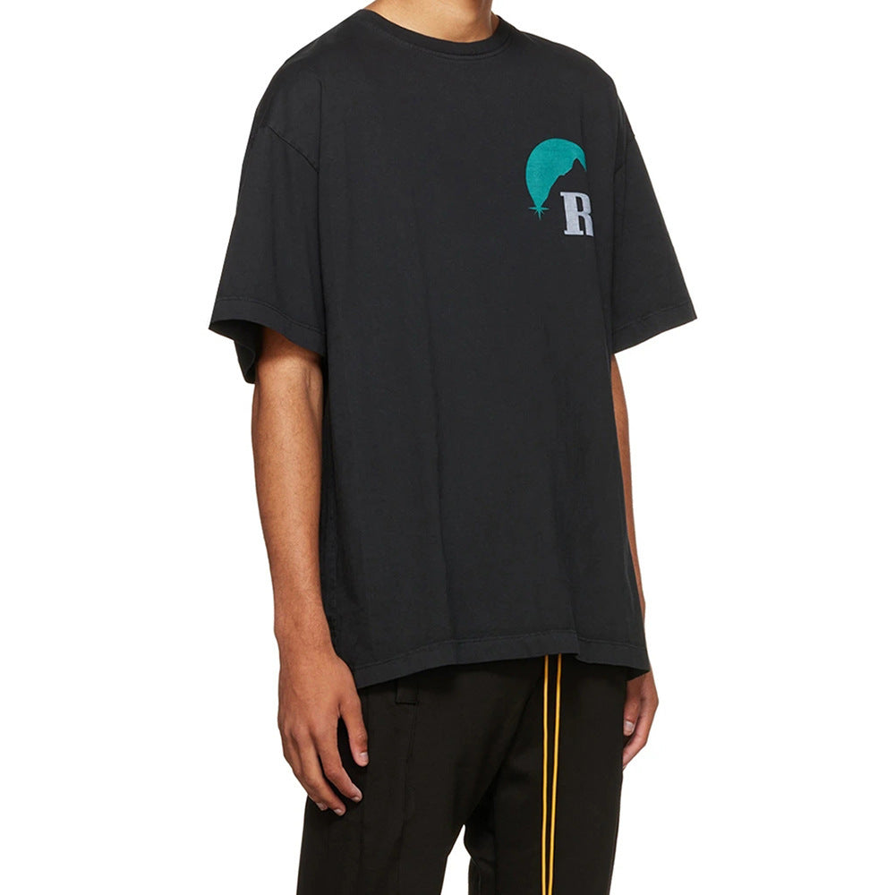 Rhude T-shirt Sunset Classic Alphabet Print Short Sleeve T-shirt