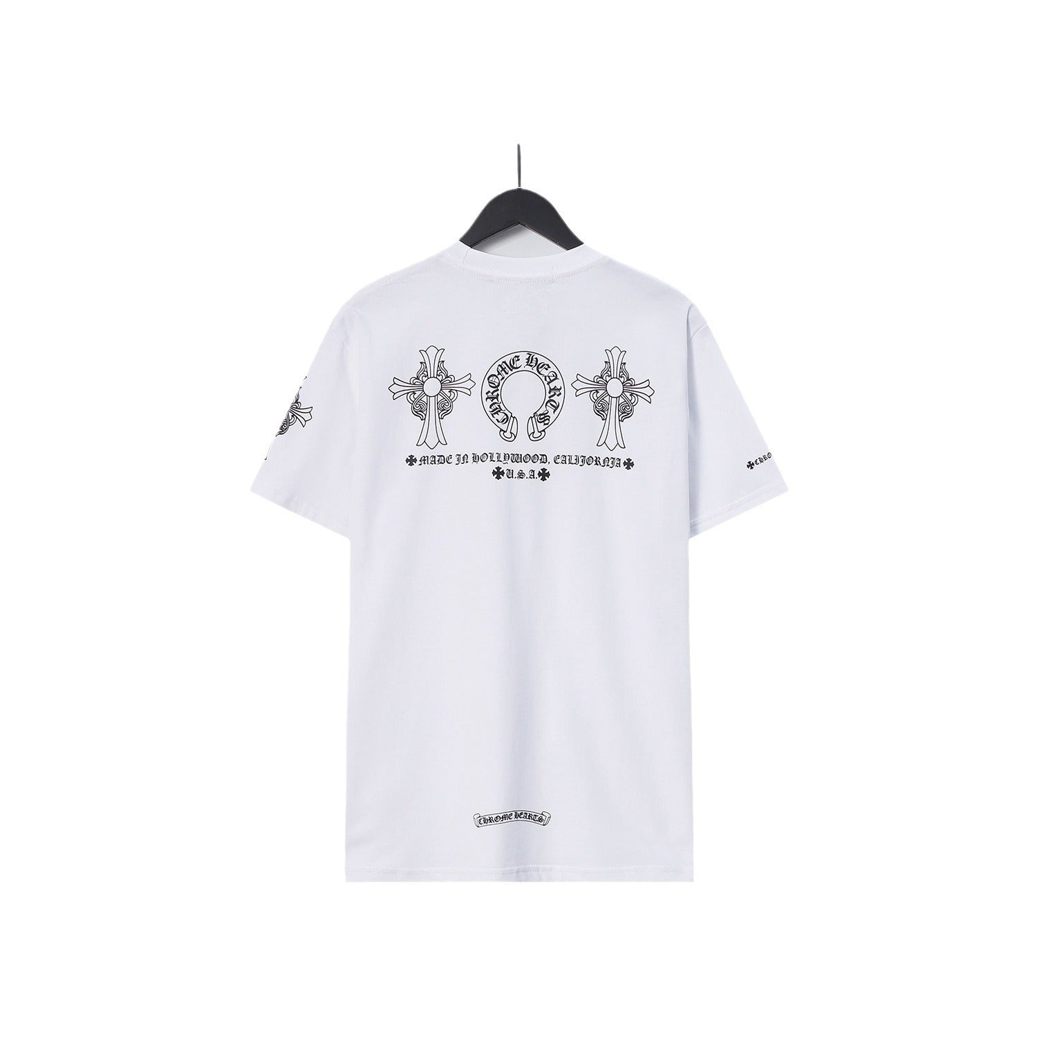 Chrome Heart T Shirts Chrome Hearts Cross Sanskrit Print Short Sleeve Crew Neck T-Shirt