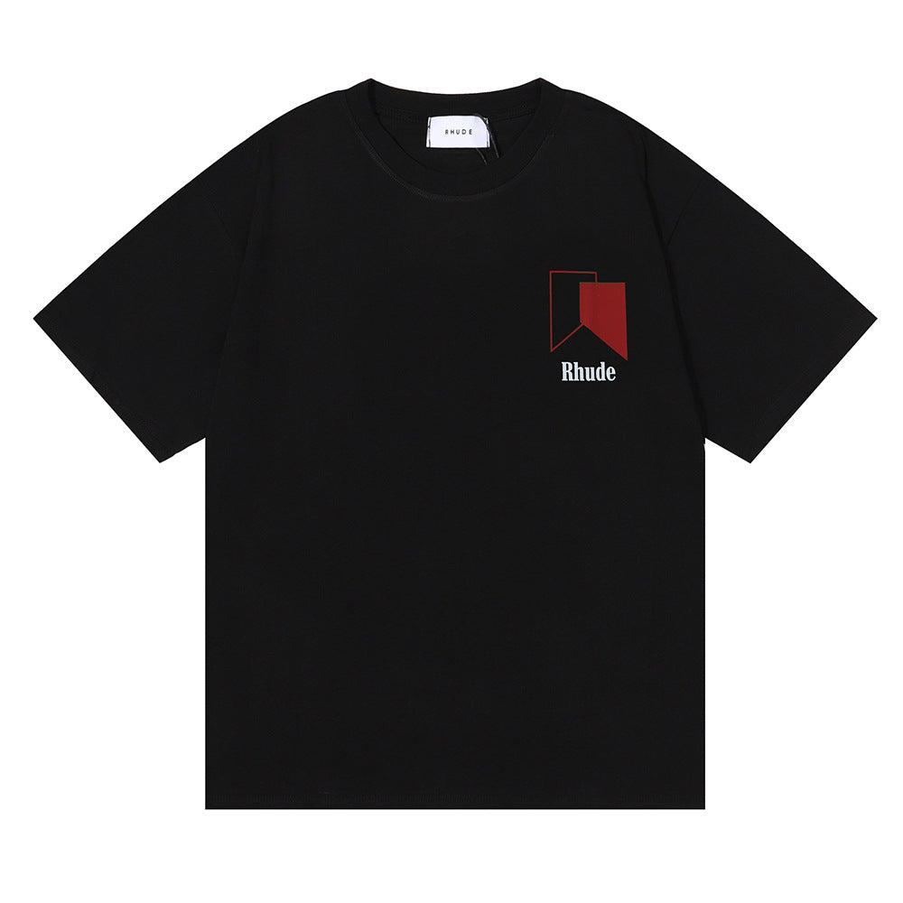 Rhude T-shirt Micro Standard Geometric Square Color Matching Printed Short Sleeve T-shirt